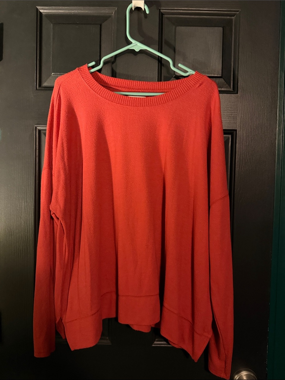 Lucky Brand Oversized Crewneck Sweater in Deep Red